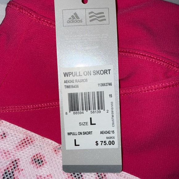 NWT Adidas Women's Pink Golf Tour Animal Print Pull On Skort Size Medium Size L - Picture 7 of 7